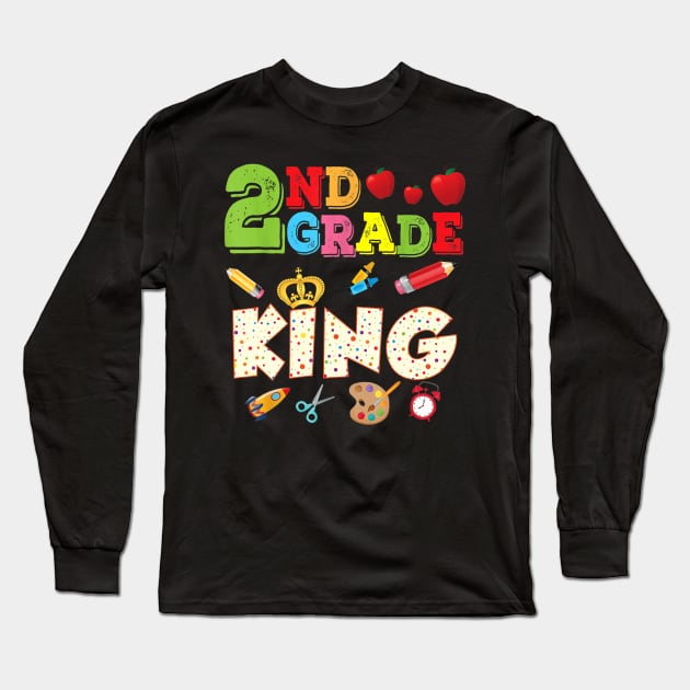 2nd Grade King Second Grader Back To School Kid Student Long Sleeve T-Shirt by FONSbually